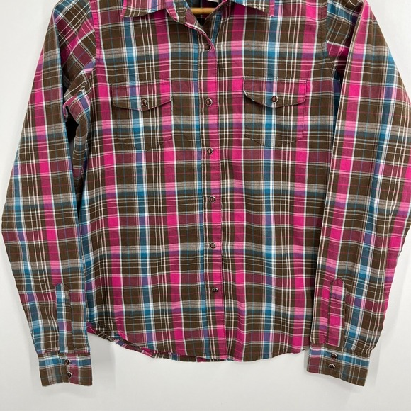 Wrangler Western Shirt Women's S Multicolor Plaid Print Pearl Snap Cowgirl - Picture 3 of 8